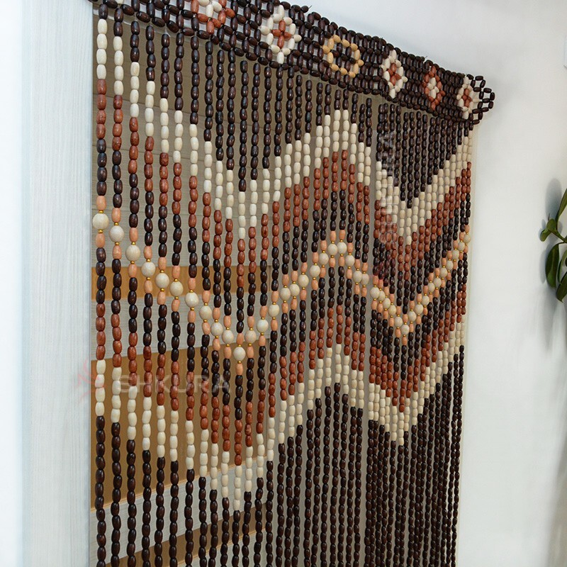 Wooden Beads Doorway Curtain, Beads, Strings, Boho, Home design, 40 threads