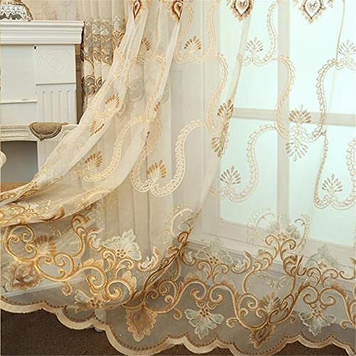 Exquisite European Embroidered Floral Sheer 40 x 84 in (W x L) 10b Sheer
