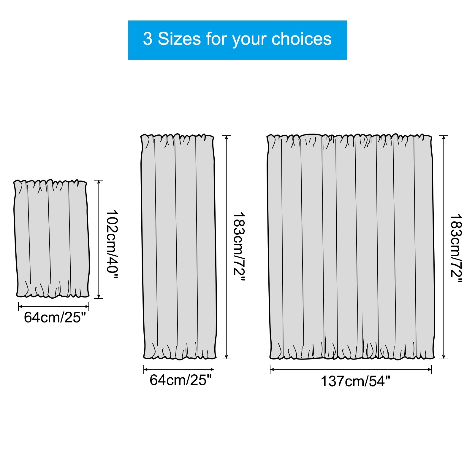 Blackout Door Curtain 25″ W x 40″ L French Window Door Curtain 1 Panel White