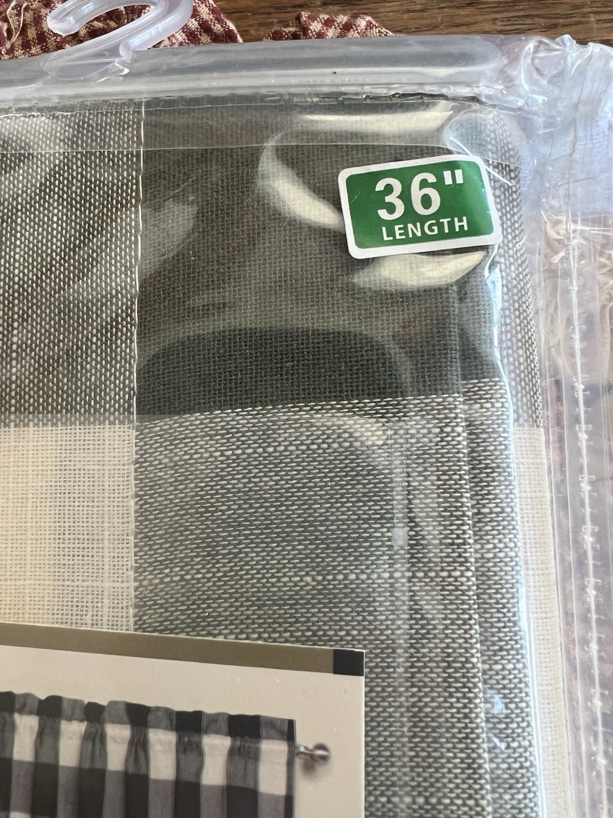 1 LORRAINE HOME FASHIONS Courtyard Tier Plaid Checked Window Curtain Pair~NEW