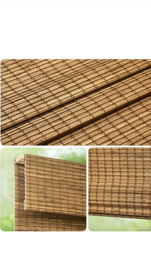 LazBlinds Cordless Bamboo Roman Shade 47″ W x 64″ H Privacy Window Blind…
