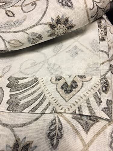 2 – Raymond Waites Curtain Window Panel Damask Grey Taupe Ivory Drapes 42 x 84”