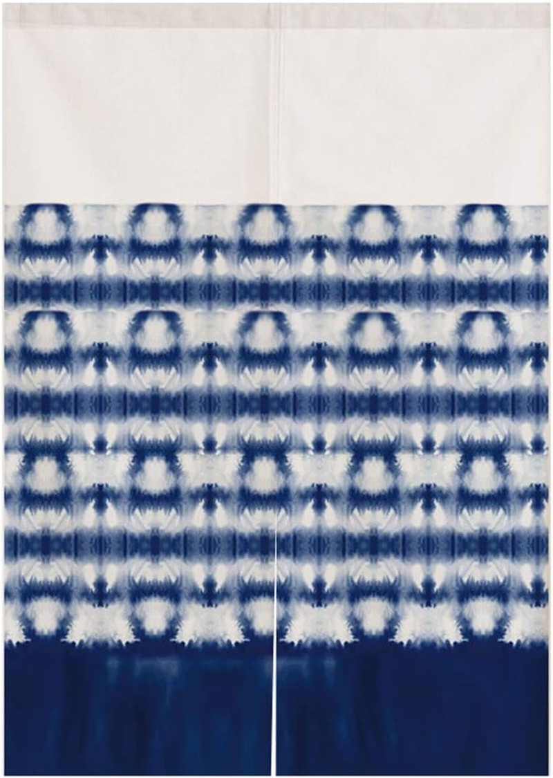 Japanese Indigo Noren Doorway Curtain Tapestry Shibori Tie Dye Pattern Door Curt