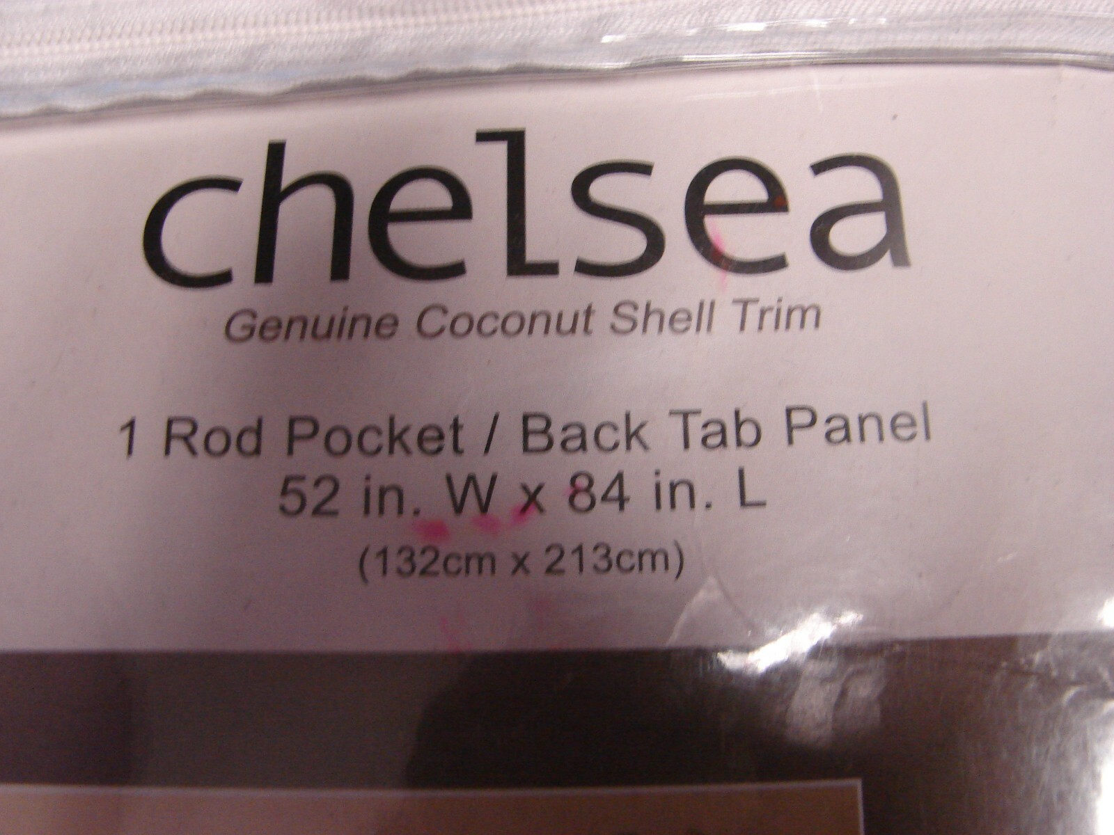 Chelsea 1 Rod Pocket Back Tab Panel Coconut shell Trim 52 x 84