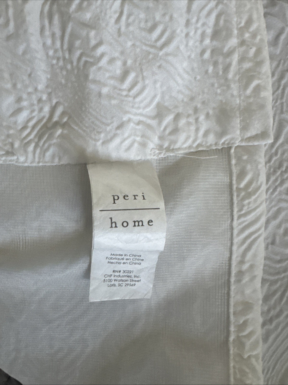 83” By 37″ Peri Home 2 pack White polyester Curtain Panel RN#30221