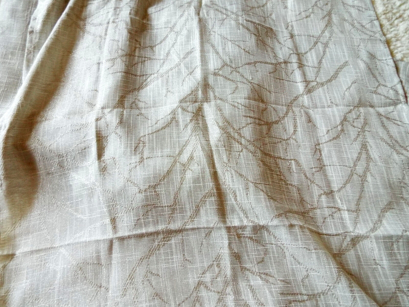 2 PANELS Home Maison Grayish Silver Beige Curtains Branch Design Pole Top 37×82