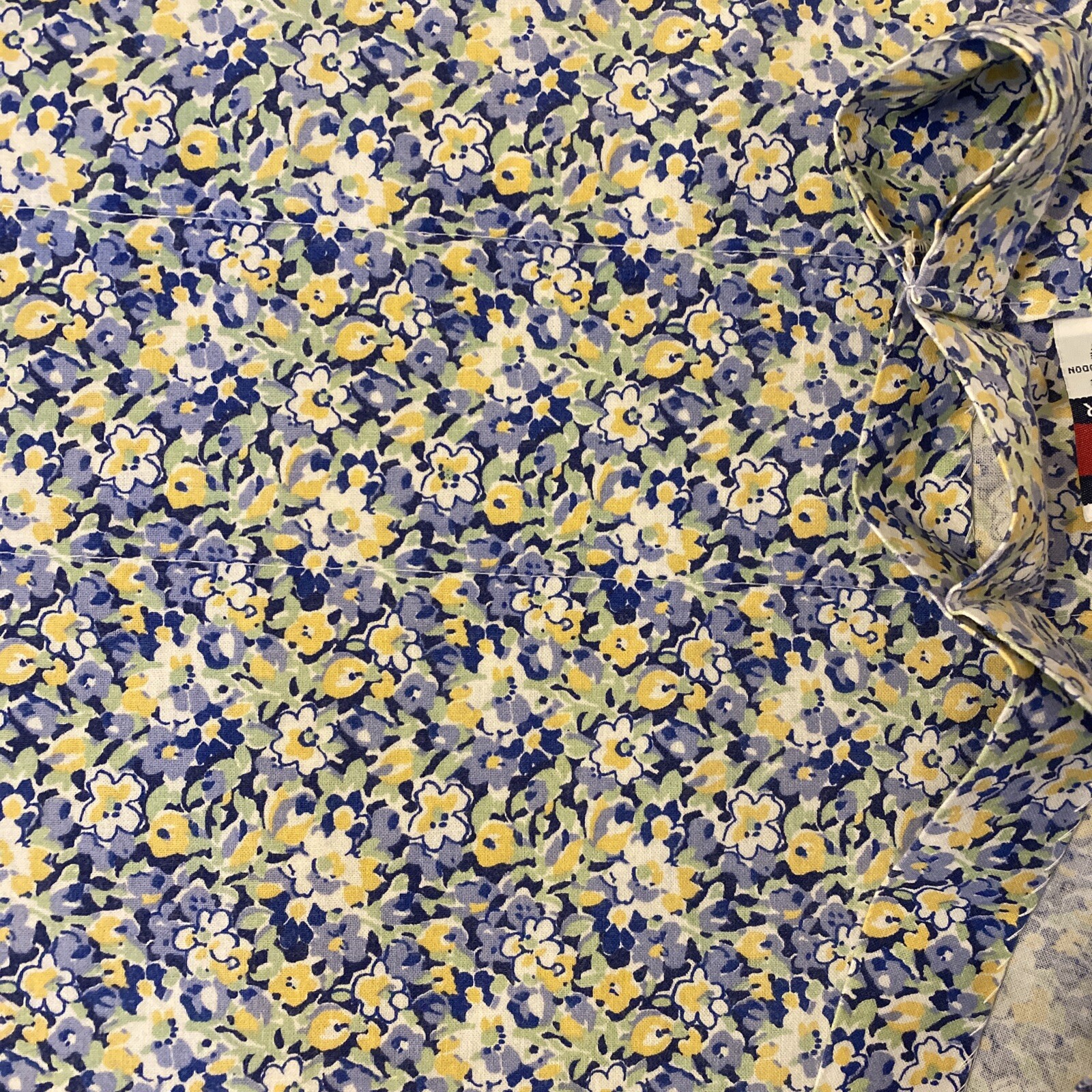 Tommy Hilfiger Valance Elizabeth Anne Blue Yellow White Green Floral 84″ × 17″
