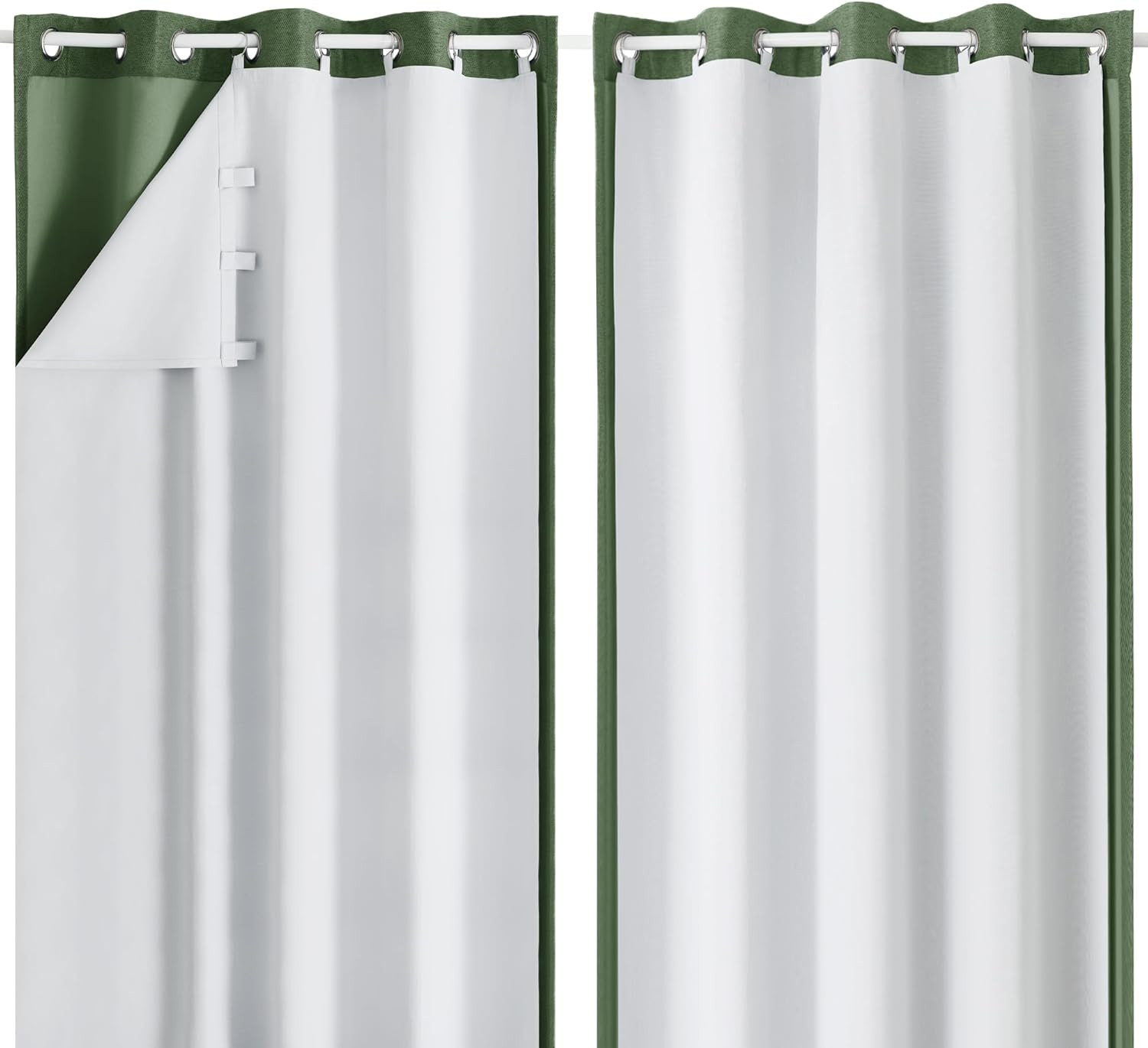 2 Panels 100% Blackout Curtain Liners for Behind Curtains, Darkening Thermal Ins