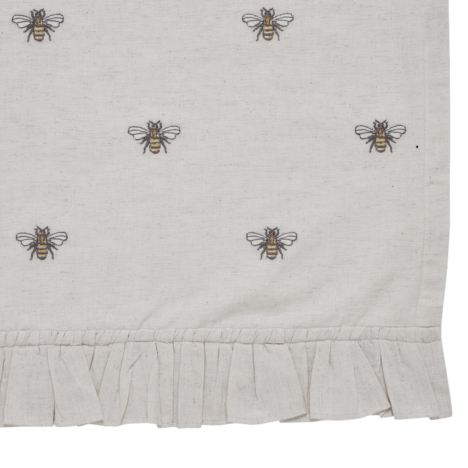 New Cottage Farmhouse RUFFLED HONEY BEE VALANCE Curtain Topper 60″