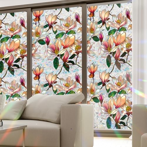 Magnolia Window Privacy Film, 16.93 x 39.37 Inch 16.93in*39.37in Magnolia-b