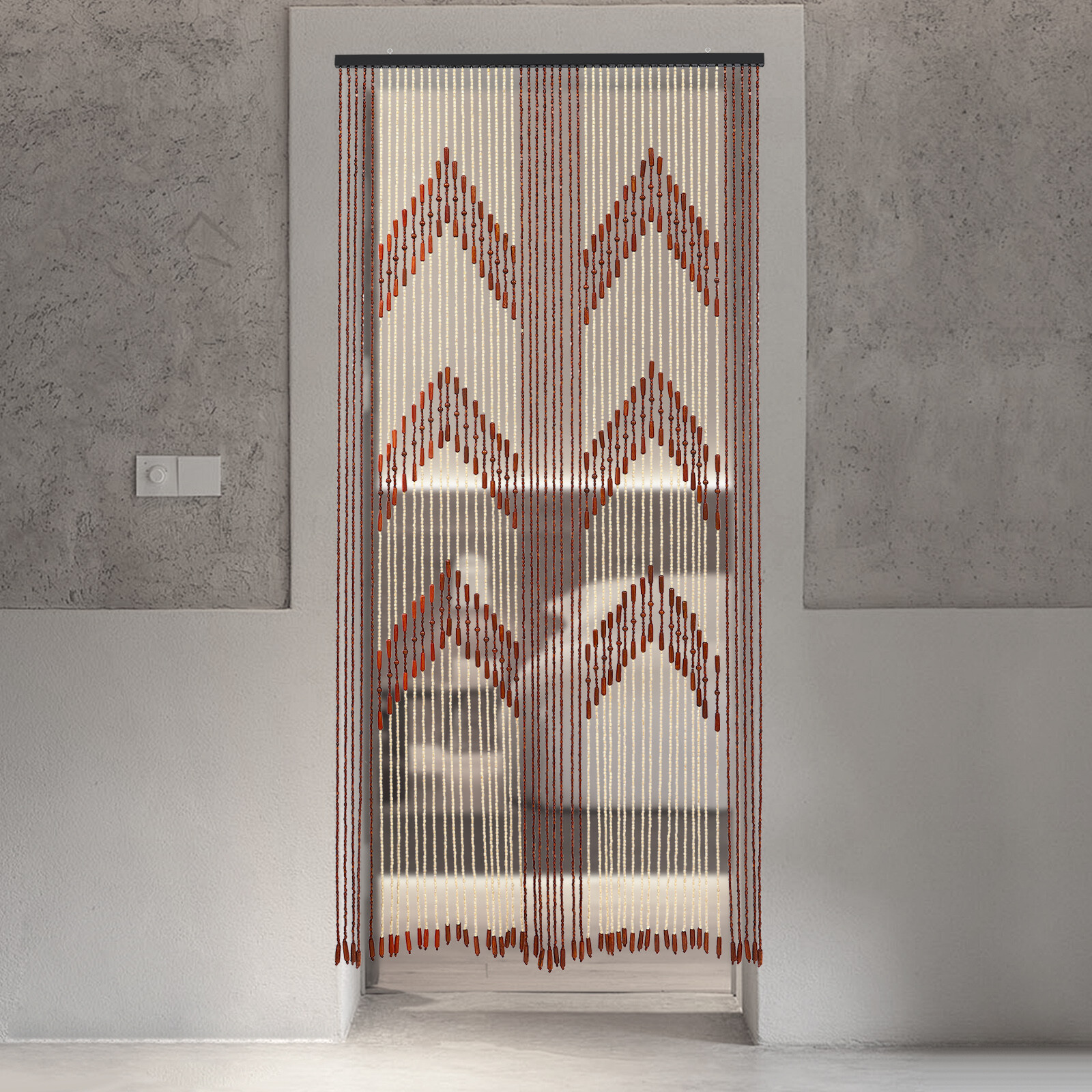 Vintage Bamboo Door Curtain 52 Strands Curtain Beads Room Divider 190*90cm
