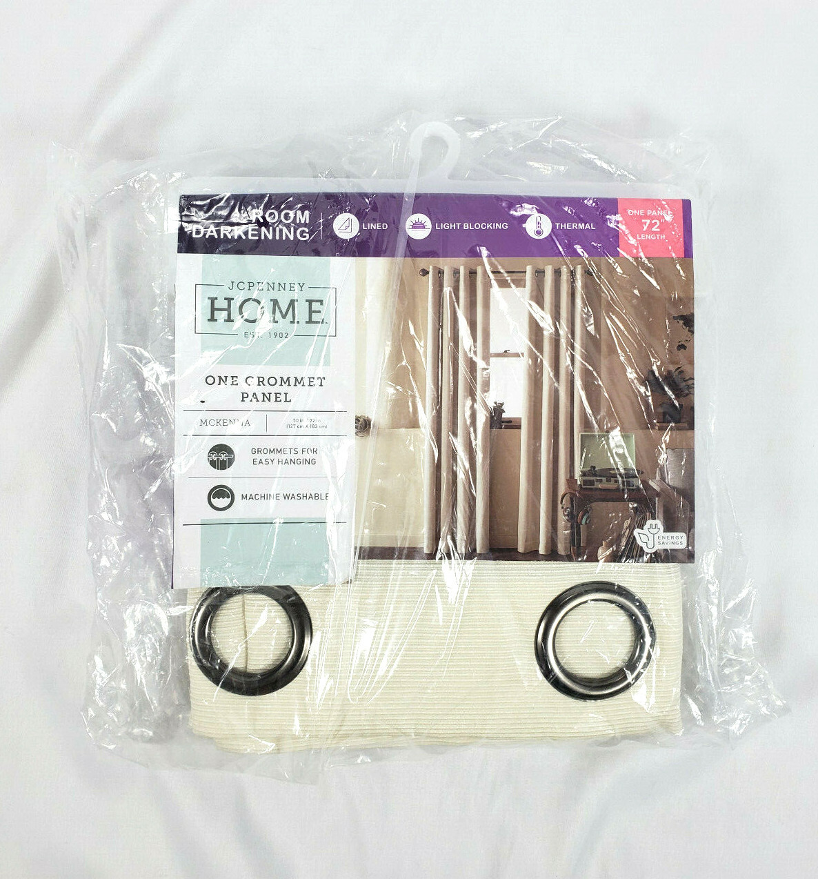 JCPenney Home Mckenna One Grommet Curtain Panel, Very Natural Beige – 50″x72″