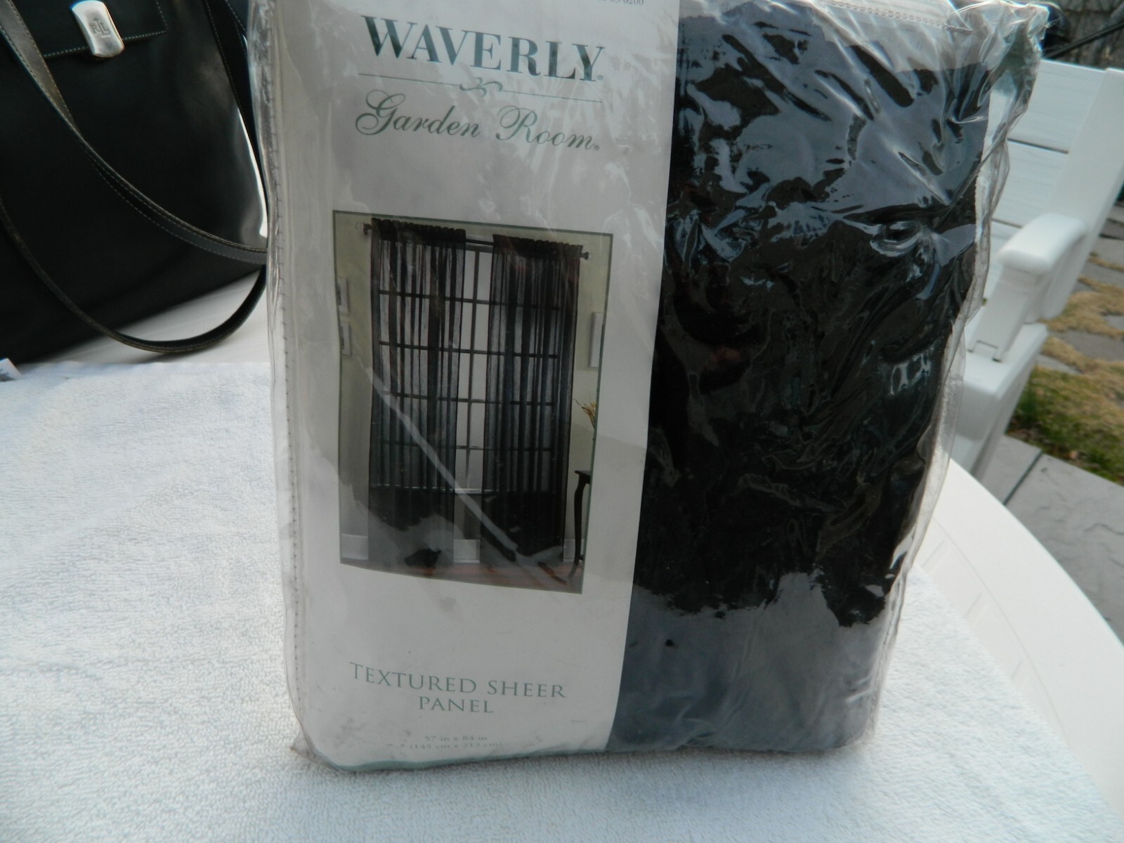 Waverly Garden Room Black Texured Sheer Panel 57X84 NEW In Package One Panel