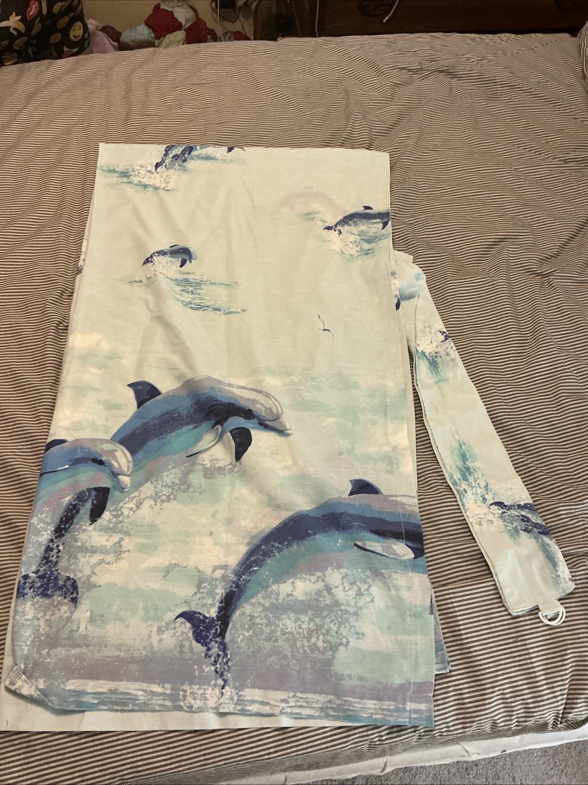Arley Corp. Jumping Dolphin Seagull Curtain 1 Panel 41” X 84” Tie Back Set A14