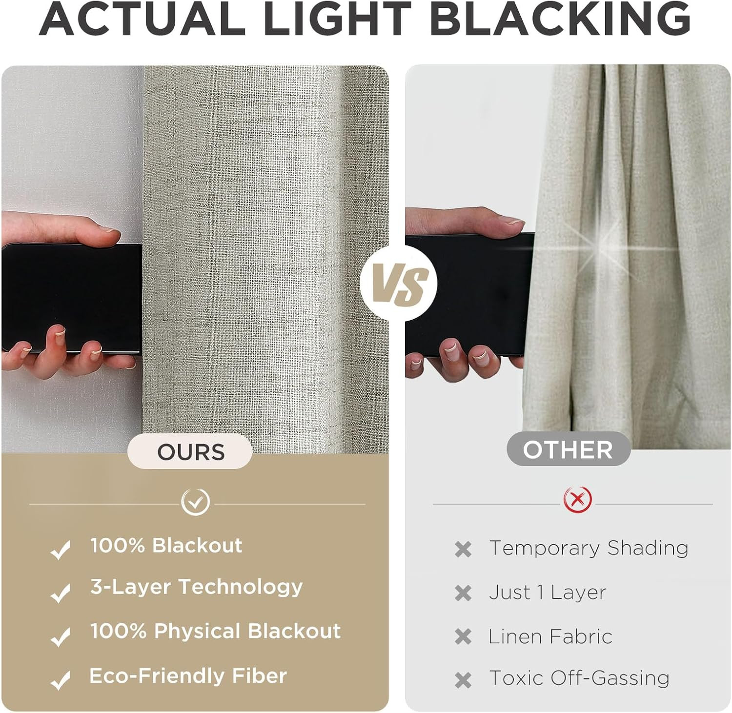 Joydeco Blackout Curtains 63 Inches Long 2 Panels Burg, Room Darkening Curtains