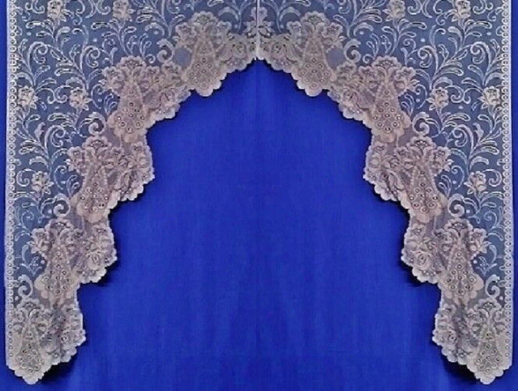 Diana 80″ x 63″ Lace Window Swag Pair Dusty Rose with 3″ rod pocket Bedroom