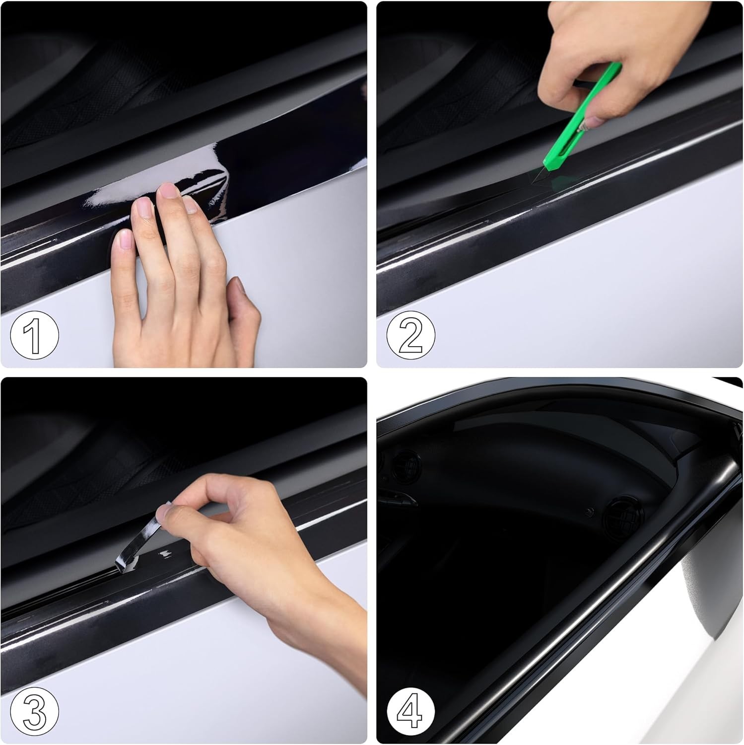 Vinyl Wrap, Cars Vinyl Film Tapes Kit for Blackout 2in x 30ft Gloss Black