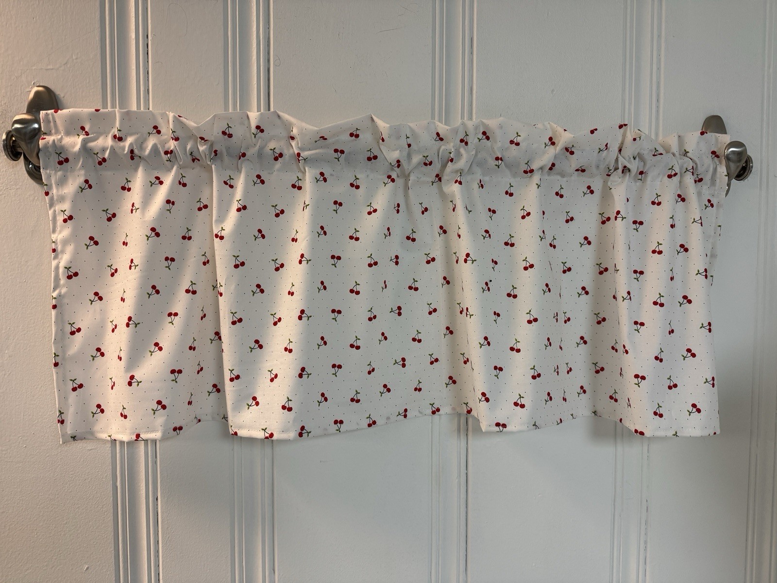 Cherry Valance Curtain kitchen window Cherries Fruit Farmhouse Country Decor