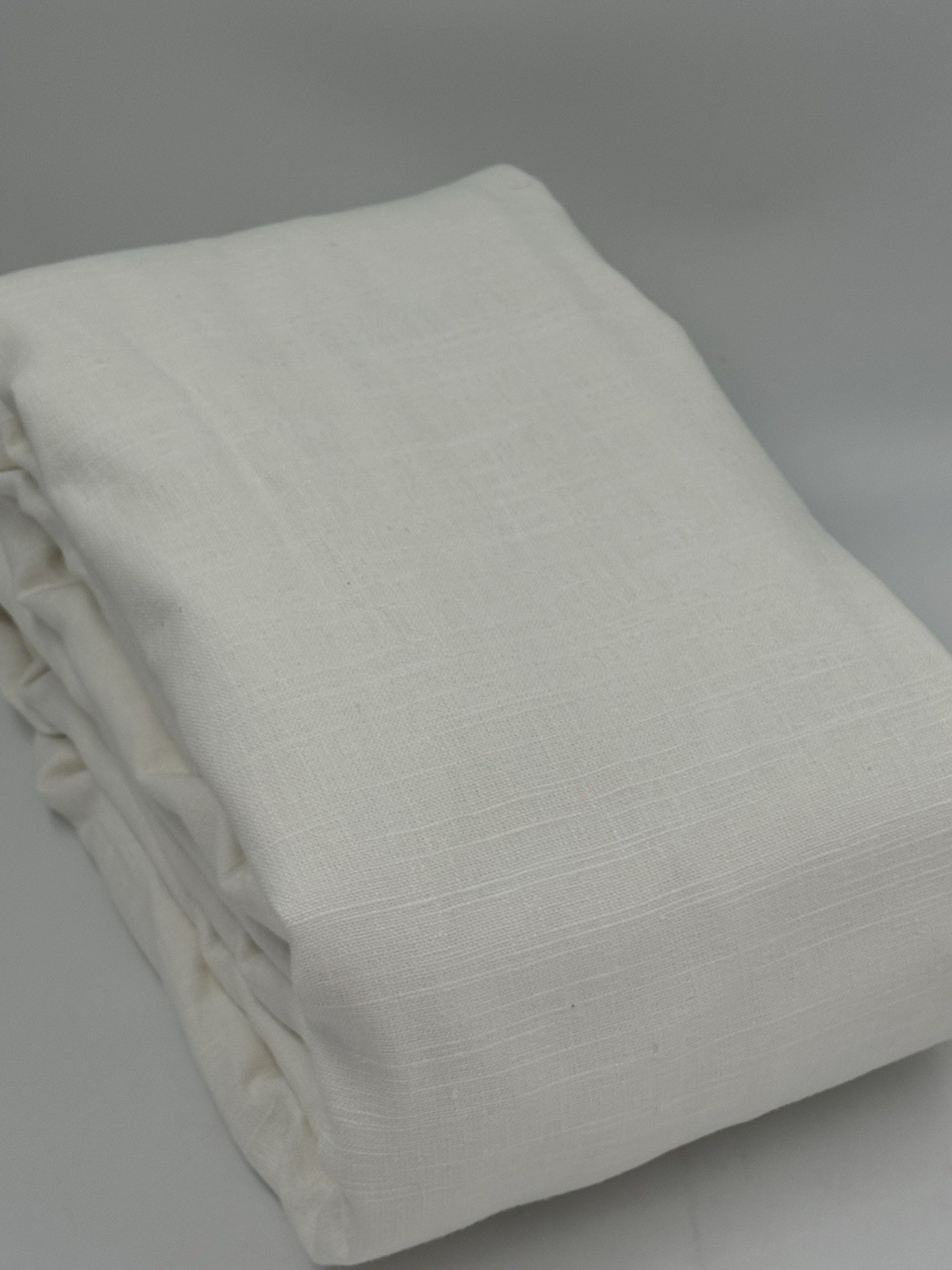 Pottery Barn Emery Linen Cotton Lined Curtain 100″x 120” White READ, 1 Panel