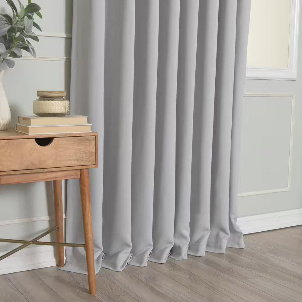 Light Grey Grommet Blackout Curtain – 52 In. W X 84 In. L (Set of 2)