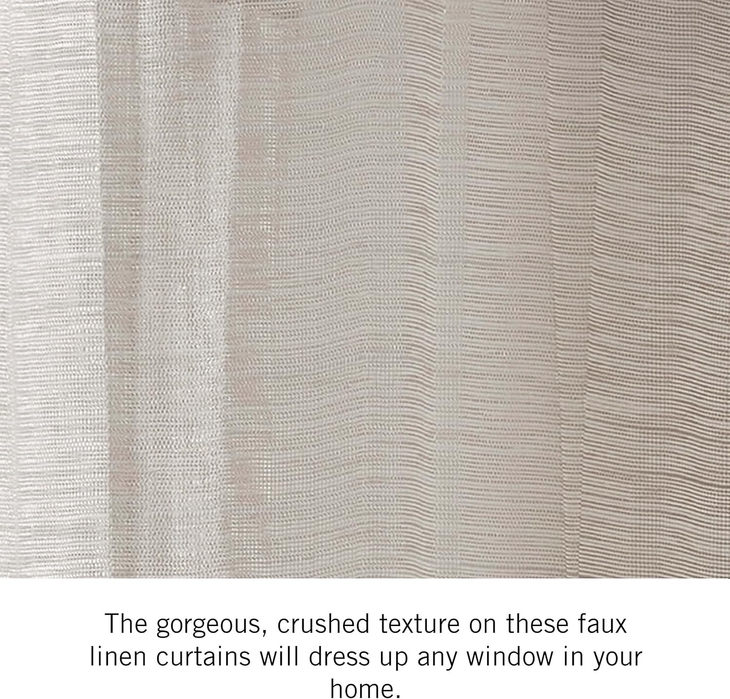 Nautica Cordelia Crushed Sheer Gommets Two Extra Wide Window Panels 52″ X 84″