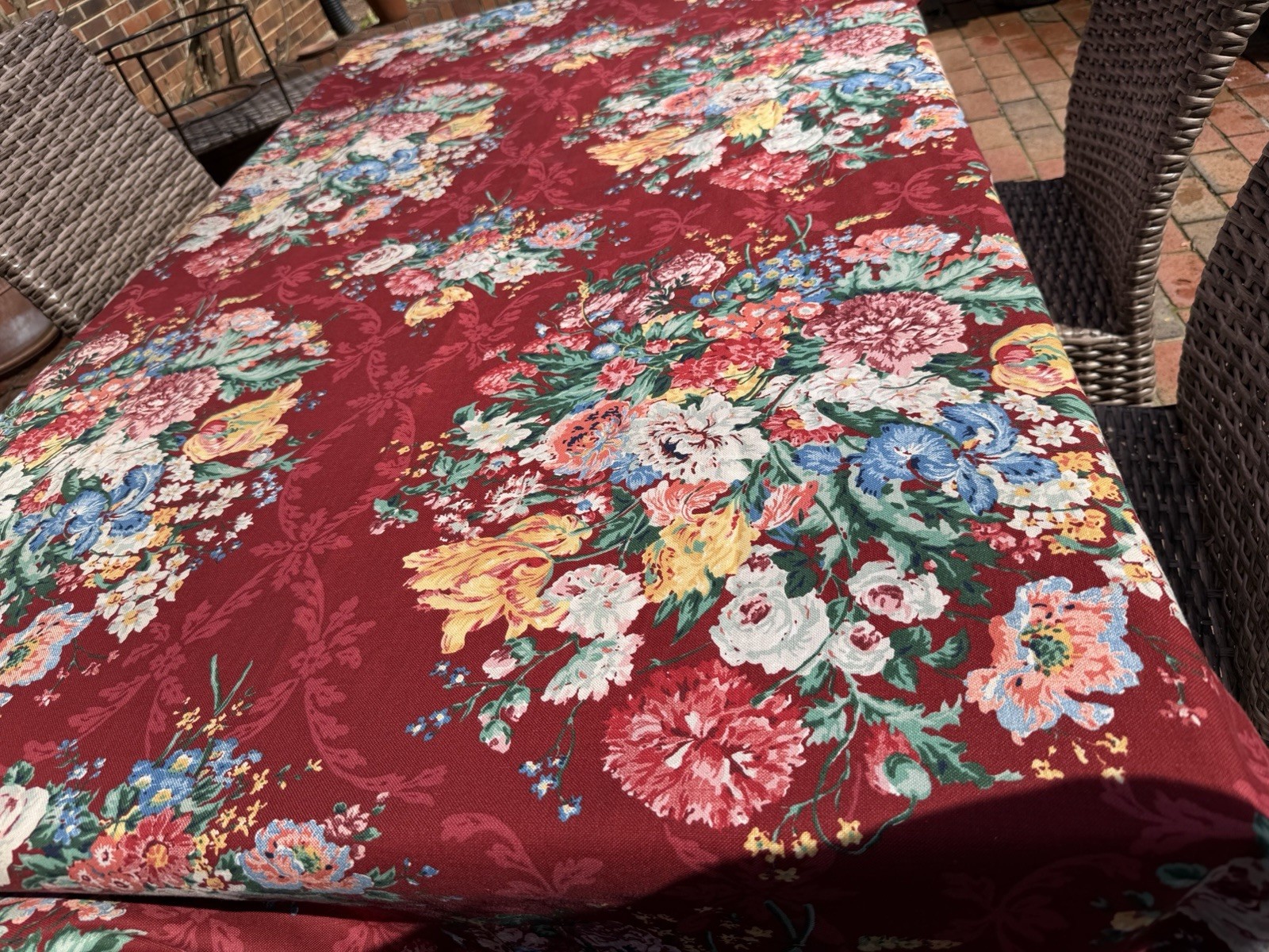 Pair of 2 VTG Garden Floral Custom Decorator Rod Pocket Curtain Panels-48″x104″