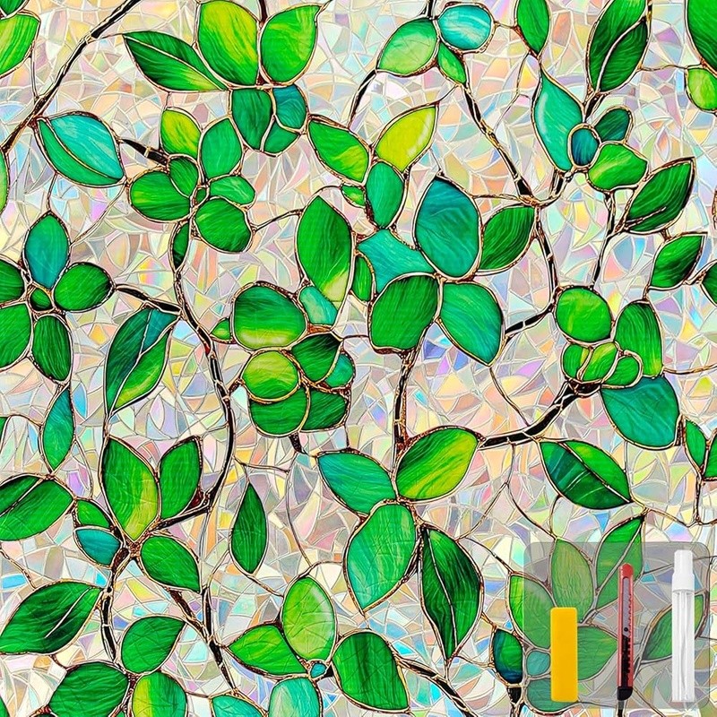Decorative Window Film Privacy Stickers Easy Install Rainbow Effect Home Decor