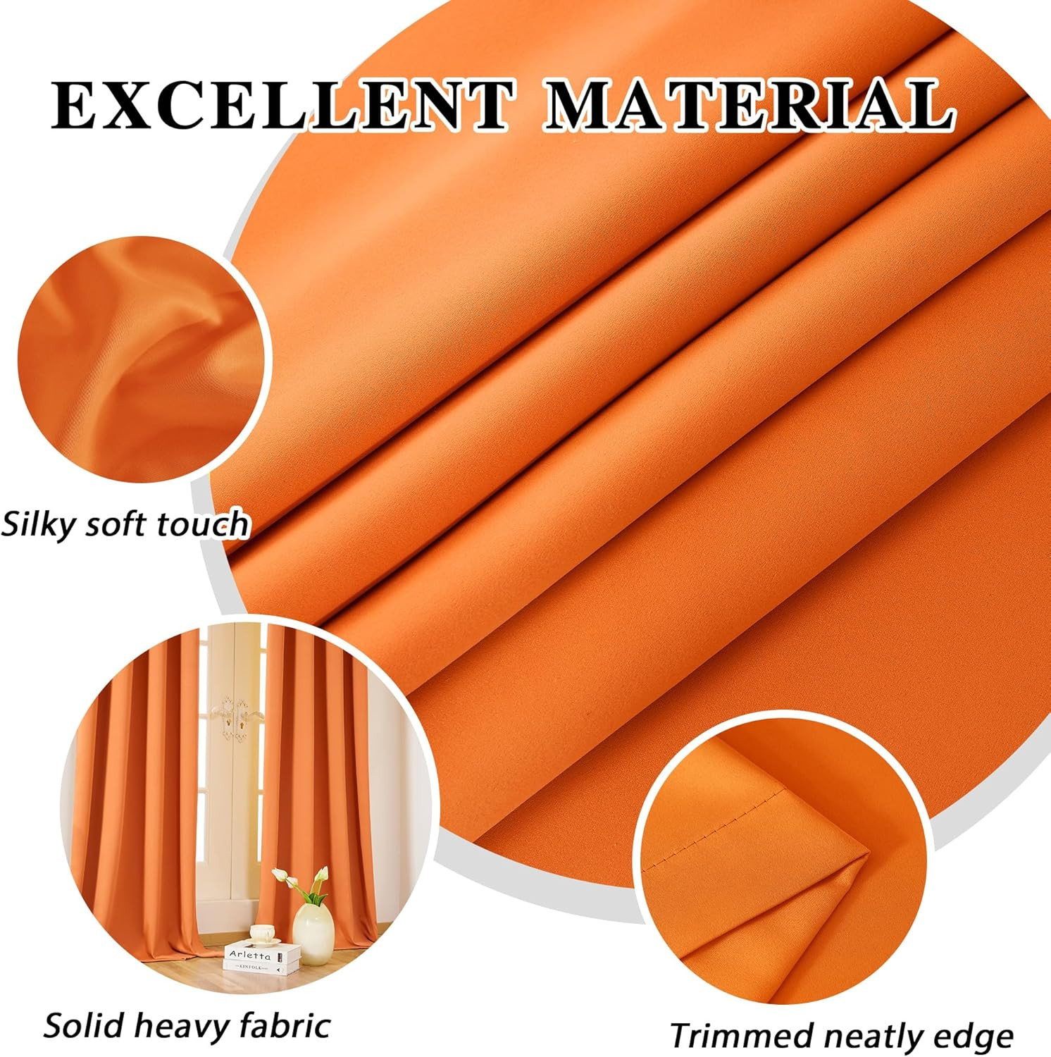 Orange Tiger Blackout Curtains 2 Panels 108″ Thermal Insulated Room Darkening