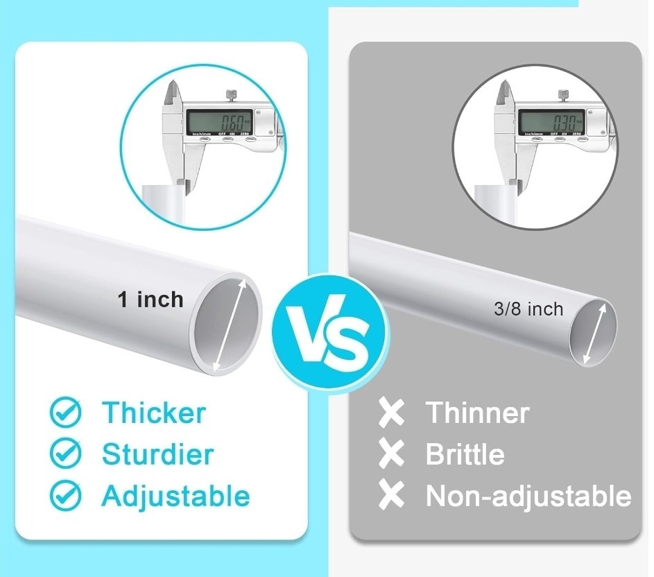 Adjustable White Curtain Rod Set, 32-90 In» And 1 In» Thick. NEW (Just One)