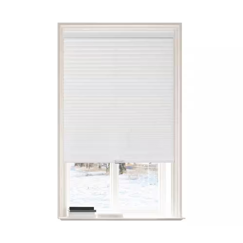 White Polyester 41 In.W X 72 In.L Light Filtering Cordless POSH Honeycomb Cellul