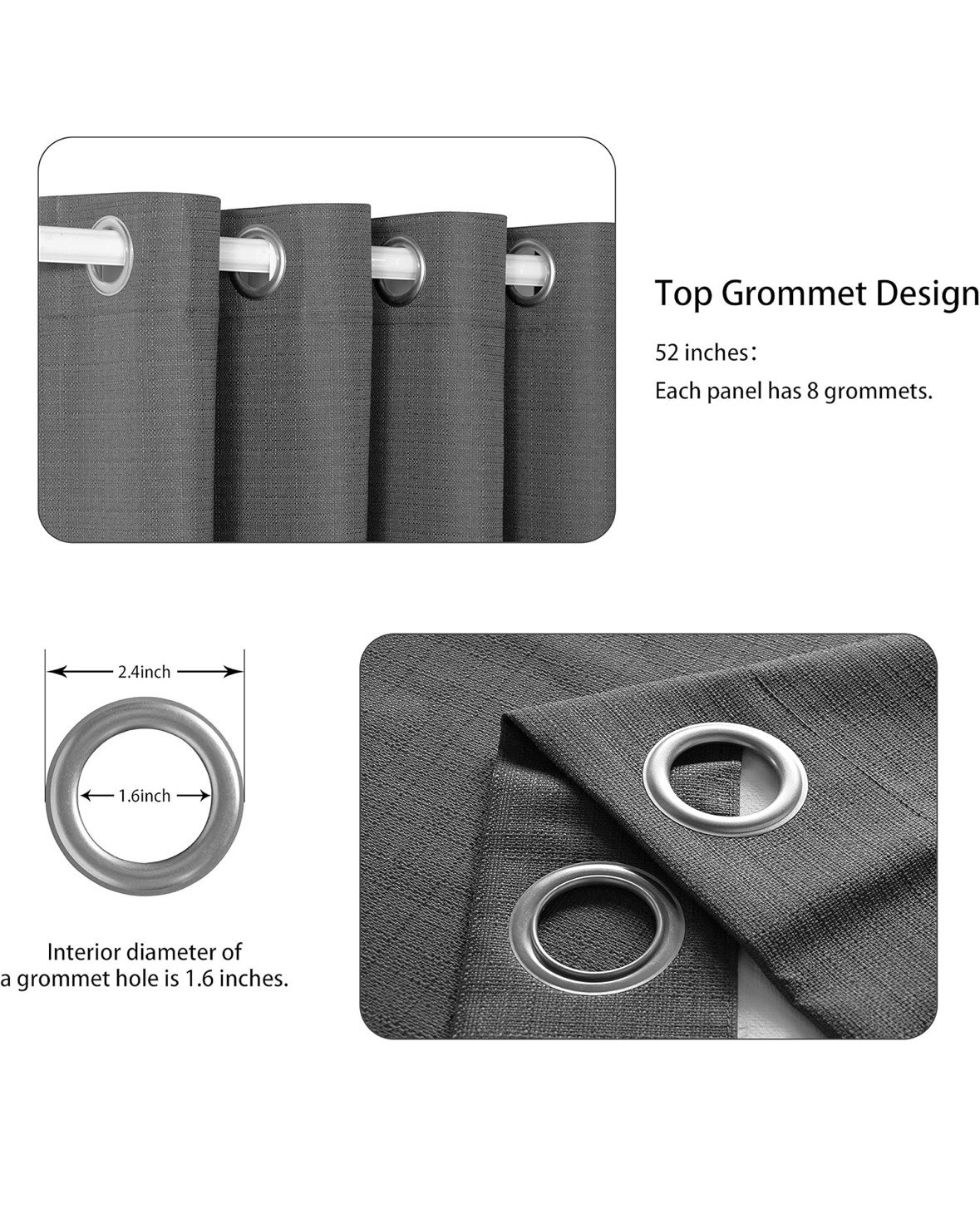 LORDTEX Linen Look Textured Blackout Curtains with Thermal Insulated