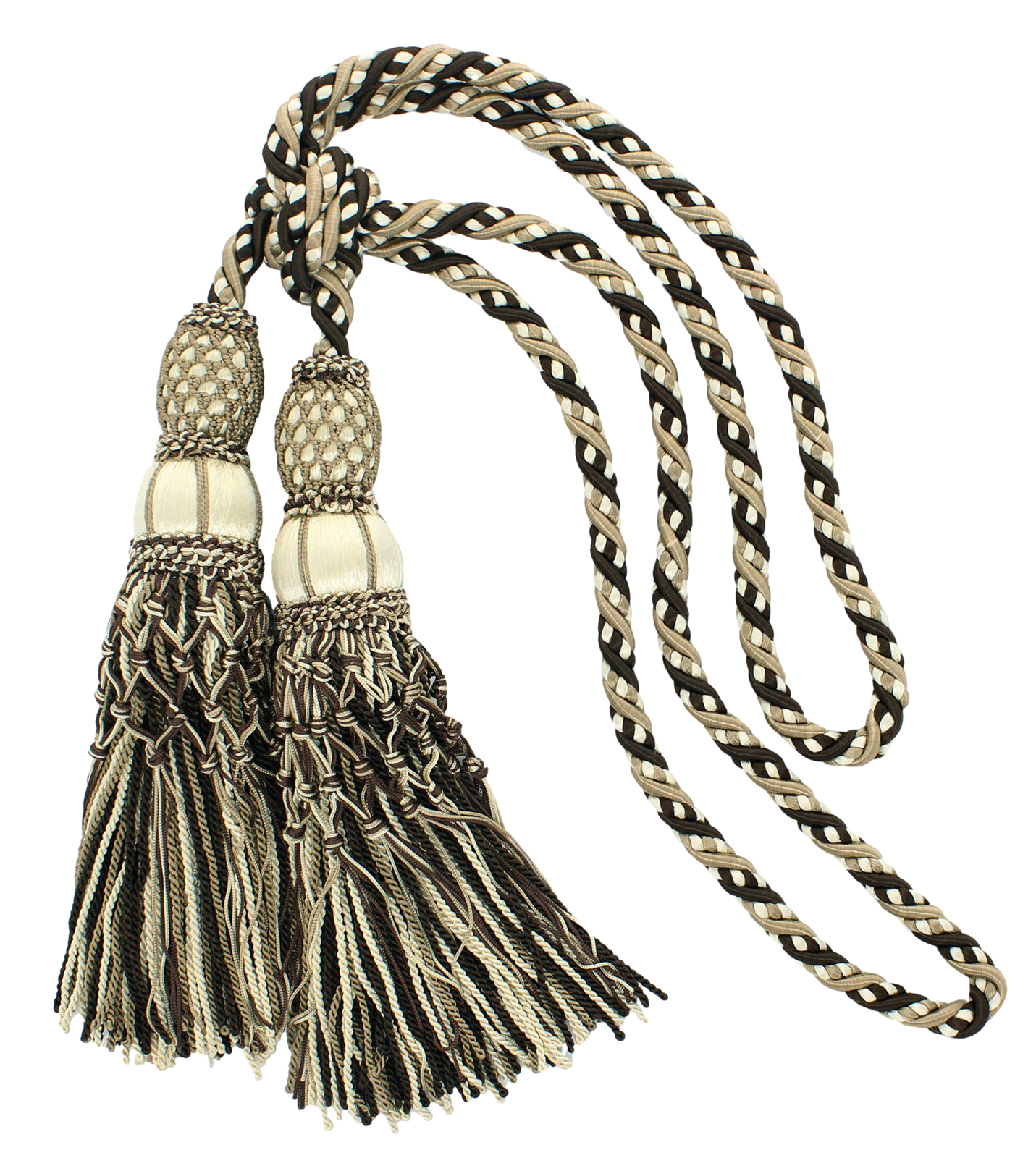 DÉCOPRO Double Tassel Tieback, Color# EL19 – English Brown [Sold Individually]