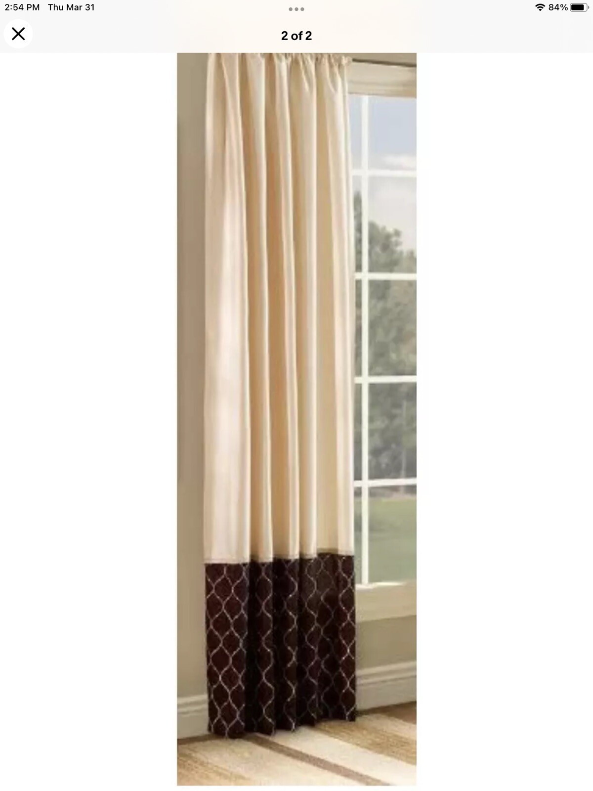 Stylemaster Ludlow 54″ x 84″ Interchangeable Panel with Embroidered Band Mocha