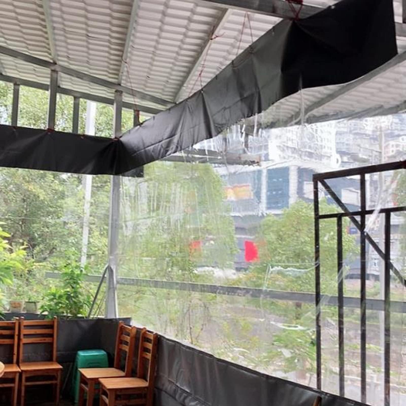 HIYOUGO Outdoor Clear Panel Curtain Tarp Panel, Vinyl Patio Enclosure, Heavy