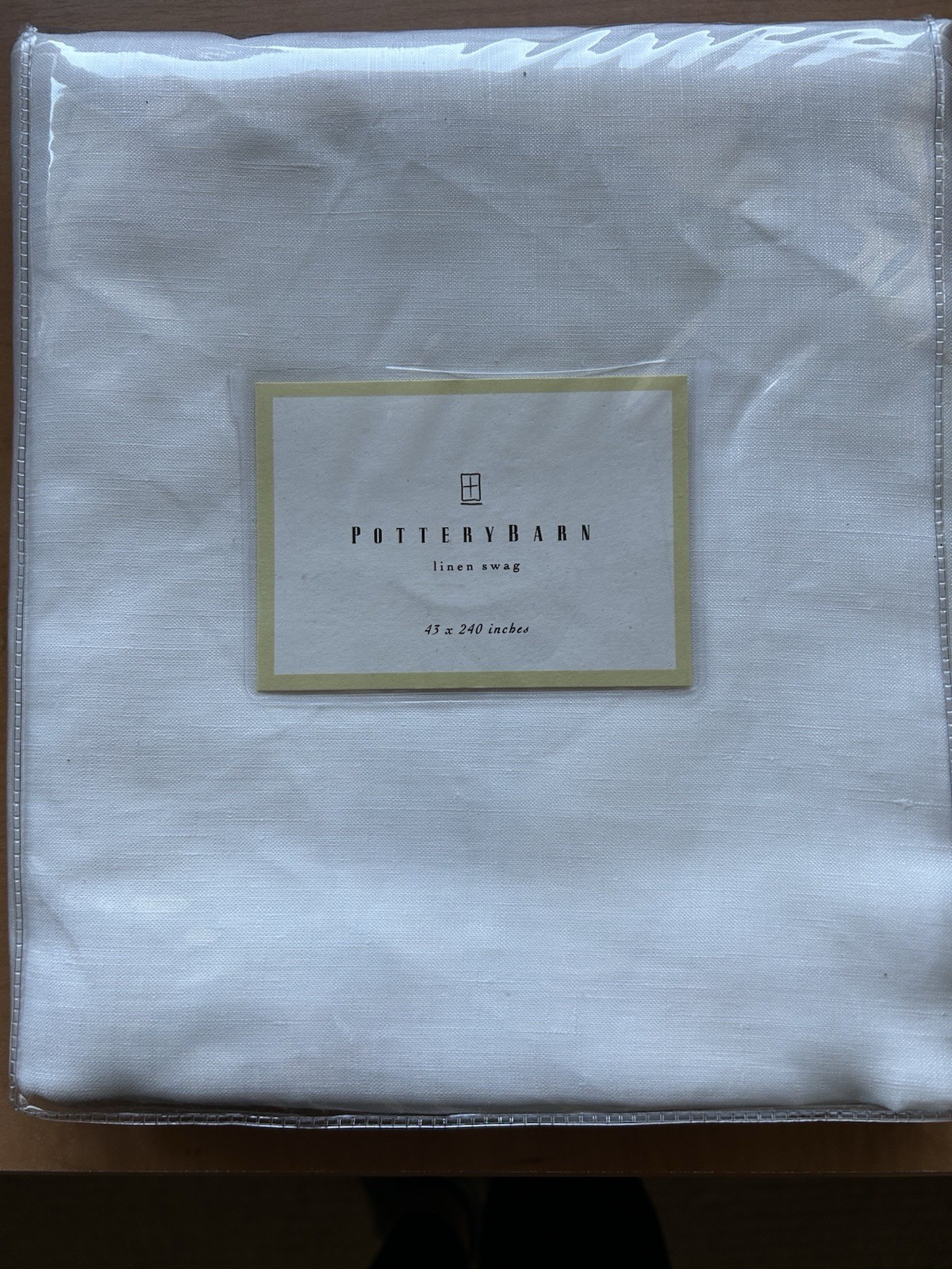 Pottery barn 43”x240” 100% Linen; Ivory, 1 Panel