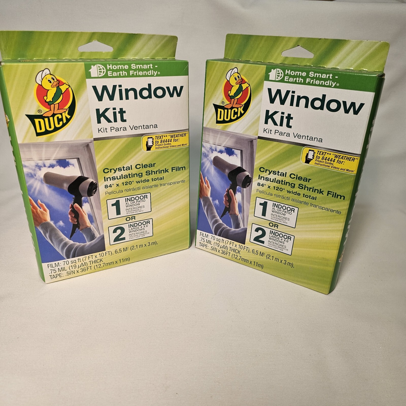 2 Packs Duck Brand Shrink Film Window Insulation Kit, Indoor, 84 in. x 120 in…