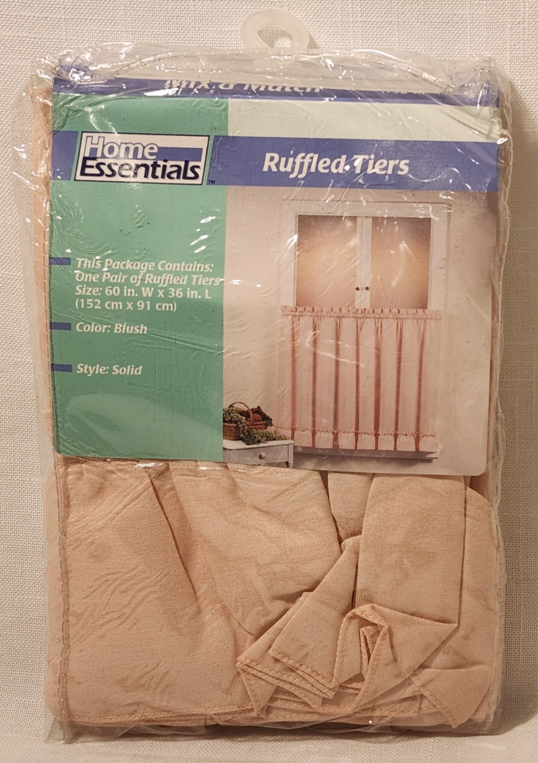 Vintage Kmart Home Essentials Blush Ruffled Tiers 60 X 36 New In Package