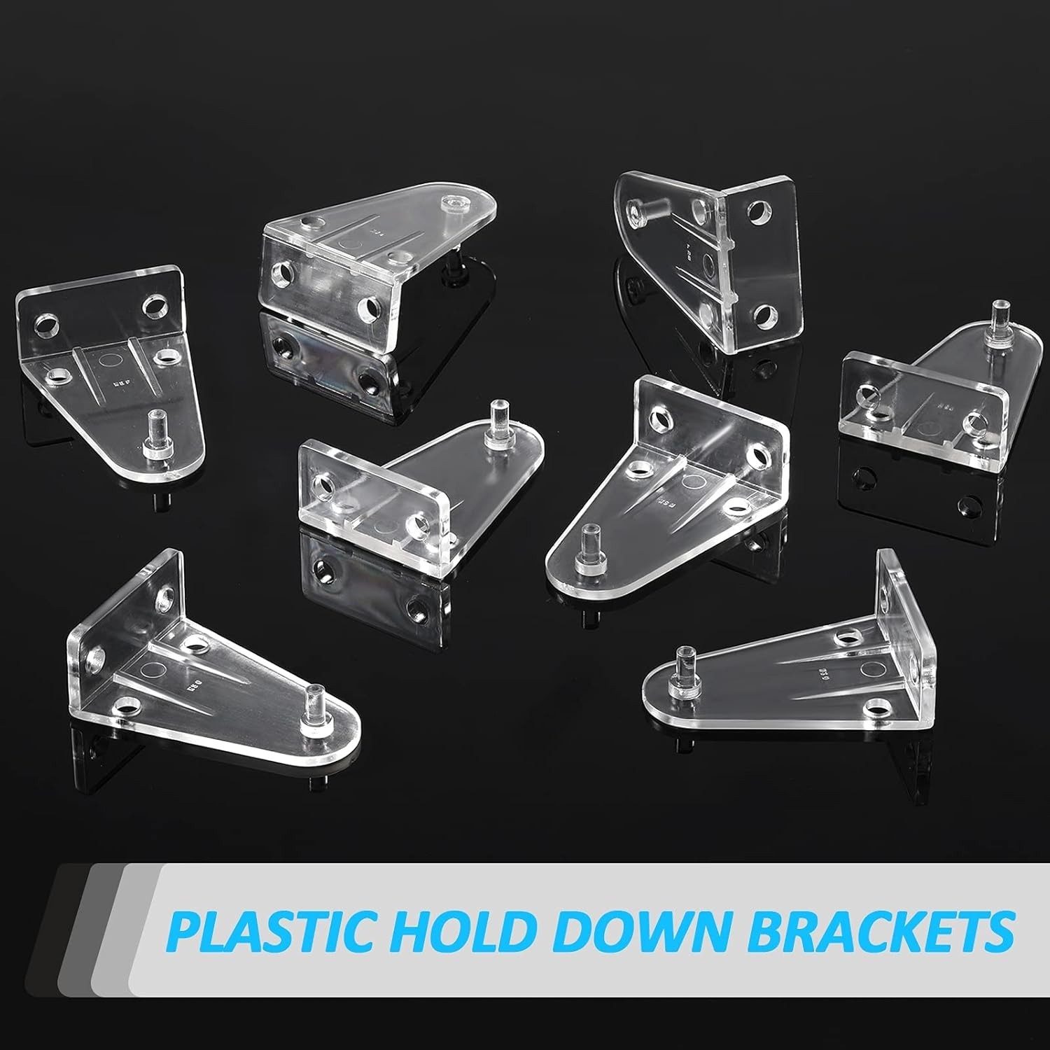 Universal 2 Inch Clear Plastic Blind Hold Down Brackets Replacement 4 Piece Set