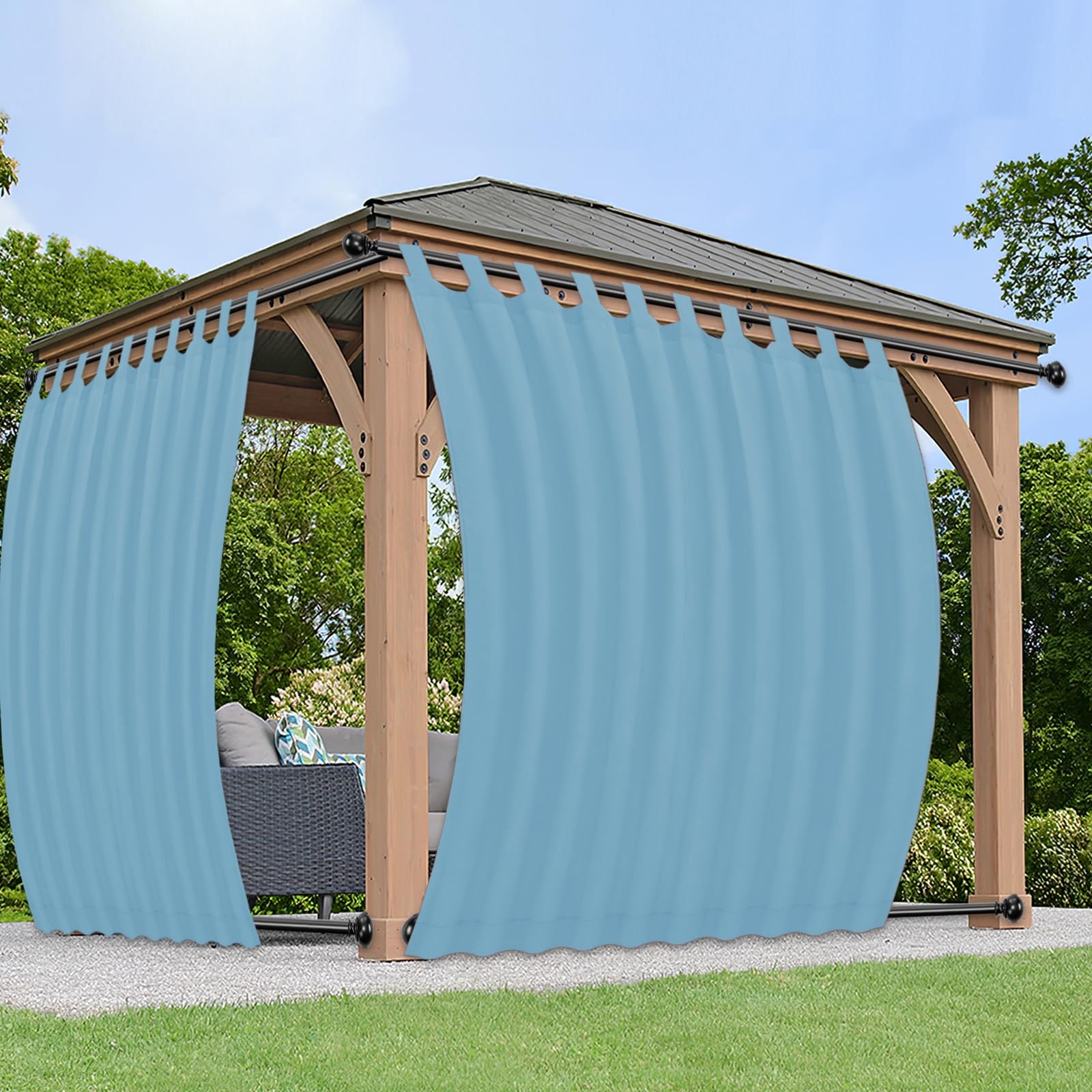 Best PureFit Outdoor Curtains for Detachable Sticky Tab Top Patio Free Shipping