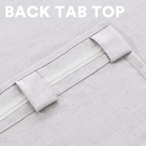 Linen Curtains 108 Inches Long for Living Room 52″W x 108″L (Pack of 2) White