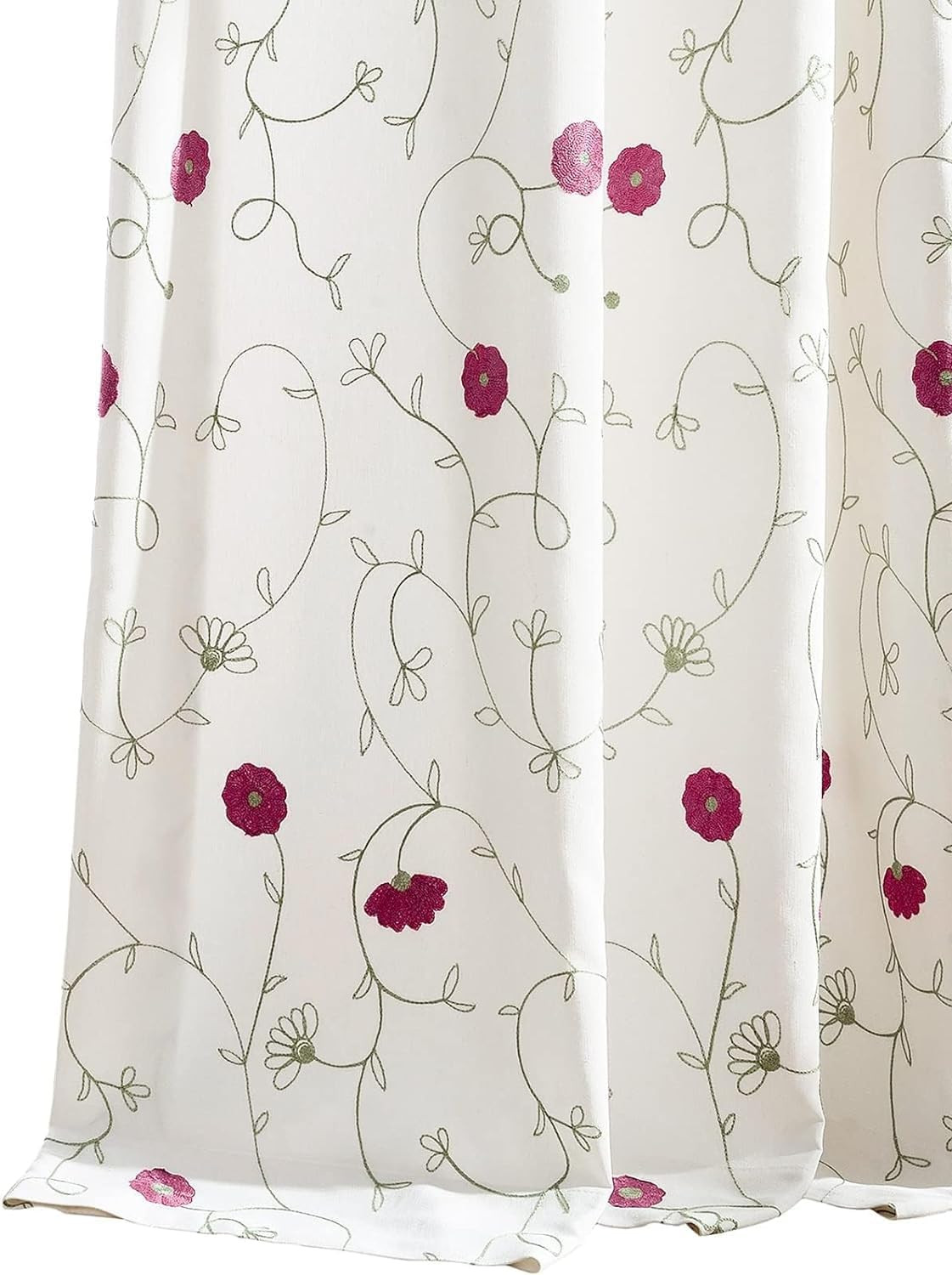 Pink Flower Tie Up Curtains with Matching Drapes for Girls Room