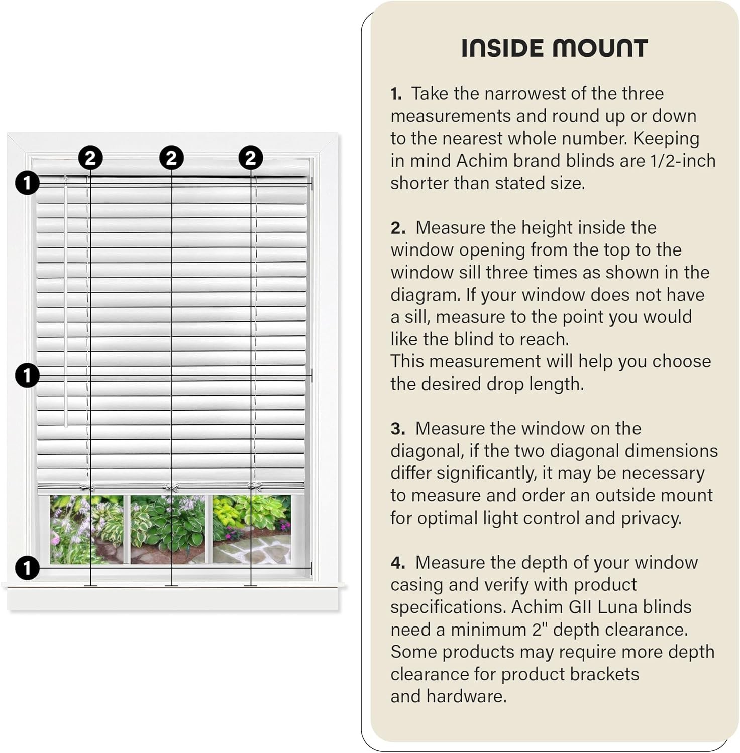 Privacy-Enhancing Cordless Vinyl Blinds – 35″W x 64″H – For Safe Indoor Ambiance