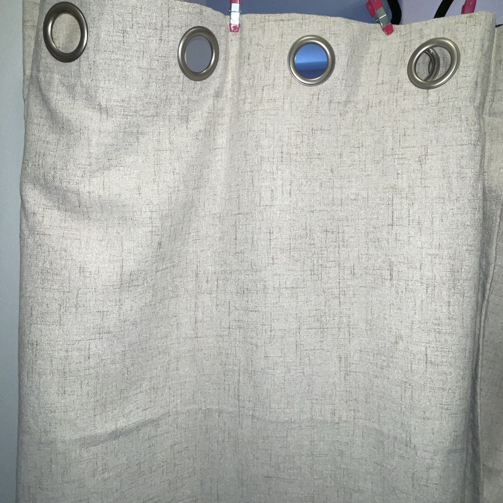 2-84″x50″ Grommet Curtain Panels Linen Look Woven Light filtering Polyester
