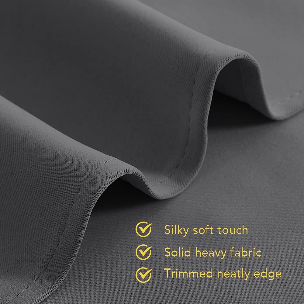 Grey Kitchen Blackout Short Curtain Panels for Bedroom, 45 Inch Long Thermal …