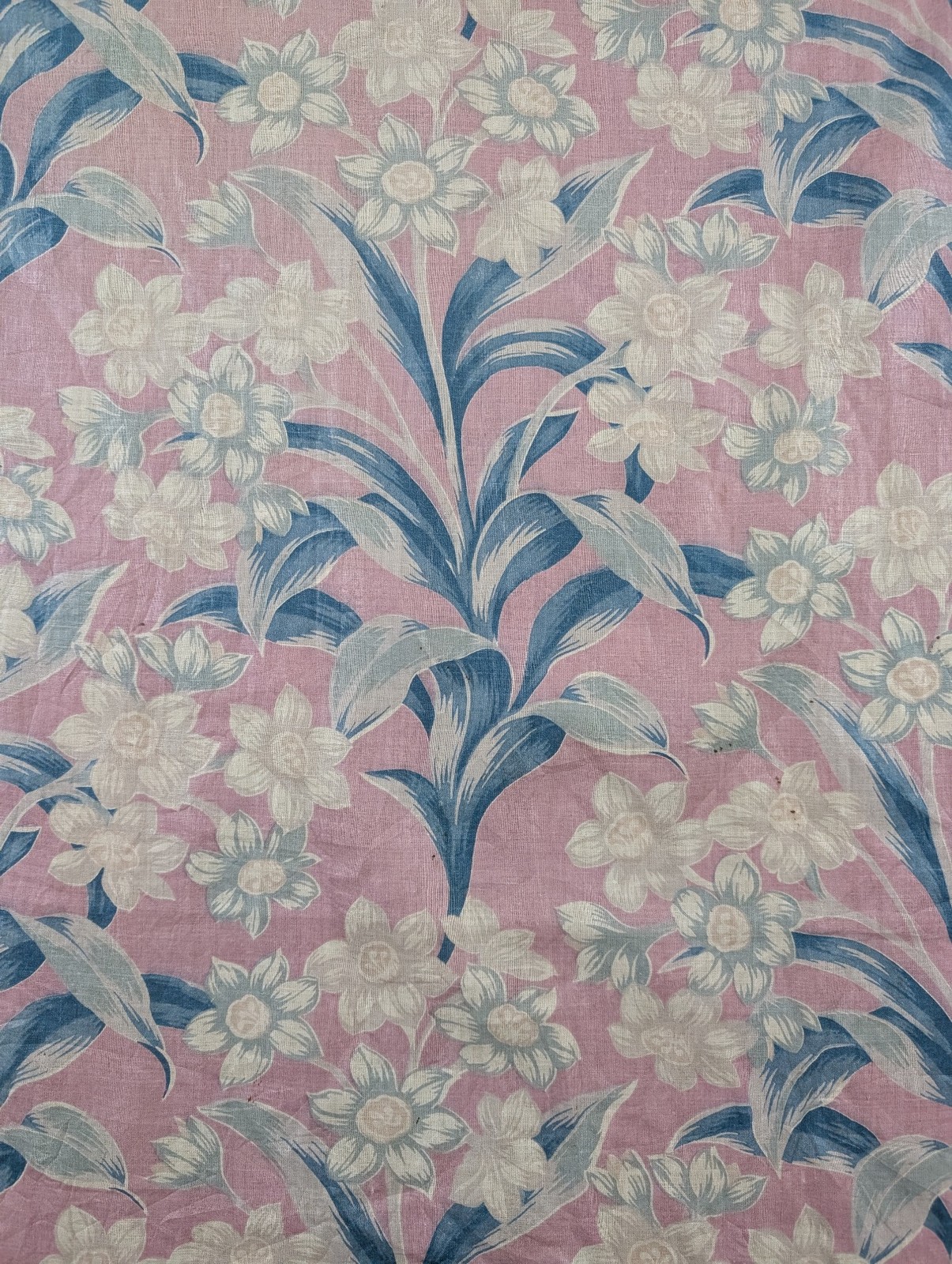 Vintage French Floral Chintz Printed Curtain Panel 88x34in