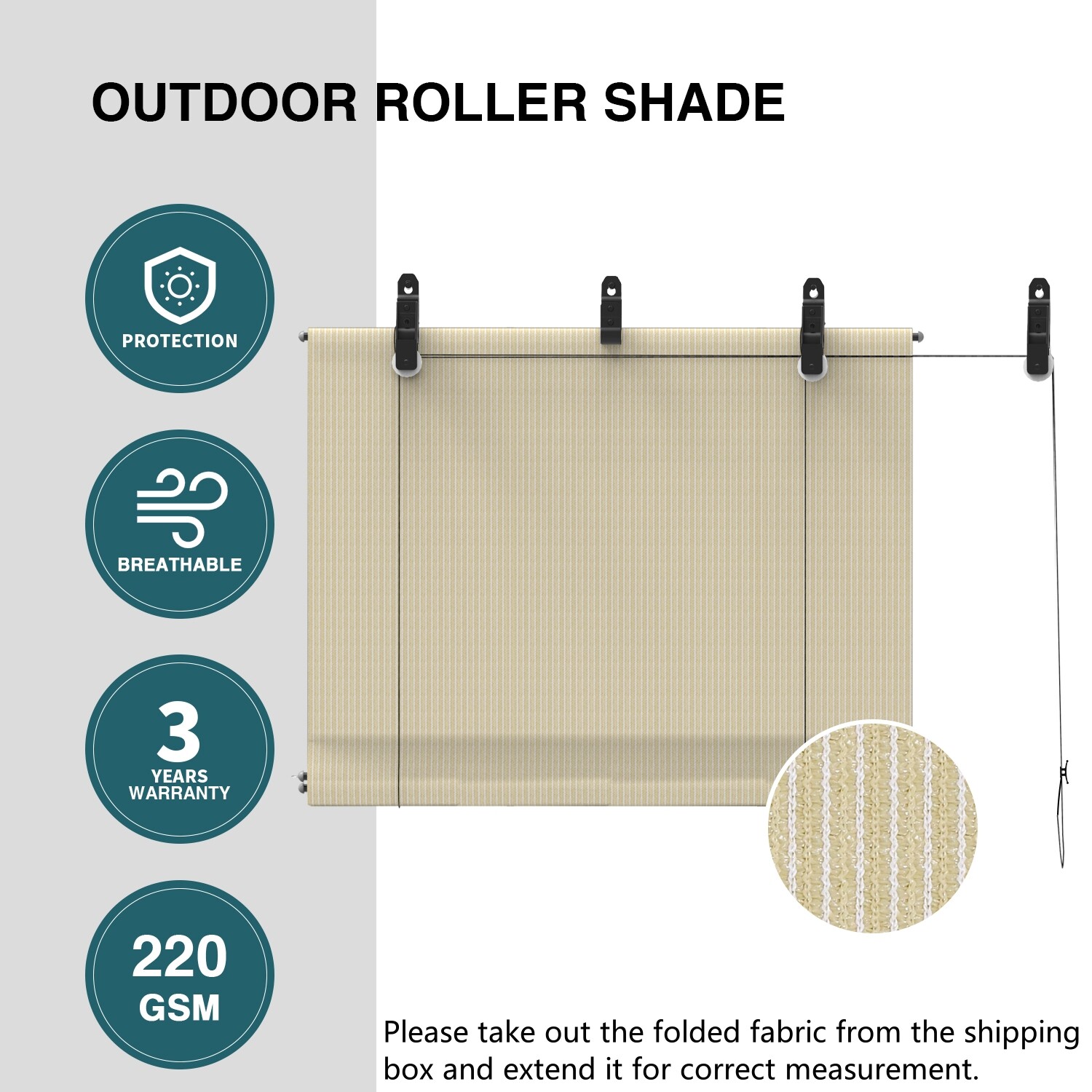Roll Up Shade Roller Shade UV Blind Screen for Patio Porch Outdoor Deck Gazebo