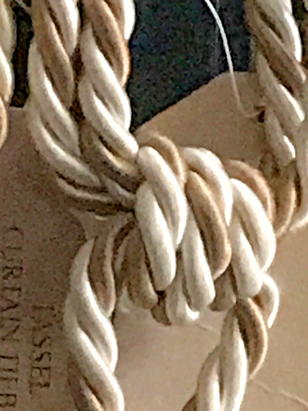Set Large Curtain Tieback Fringe Tassel Hollywood Regency 11in Cream Beige Ivory