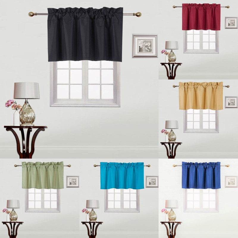 1PC STRAIGHT VALANCE SWAG LINED WINDOW CURTAIN DRAPE SOLID COLORS 38″ W X 18″ L