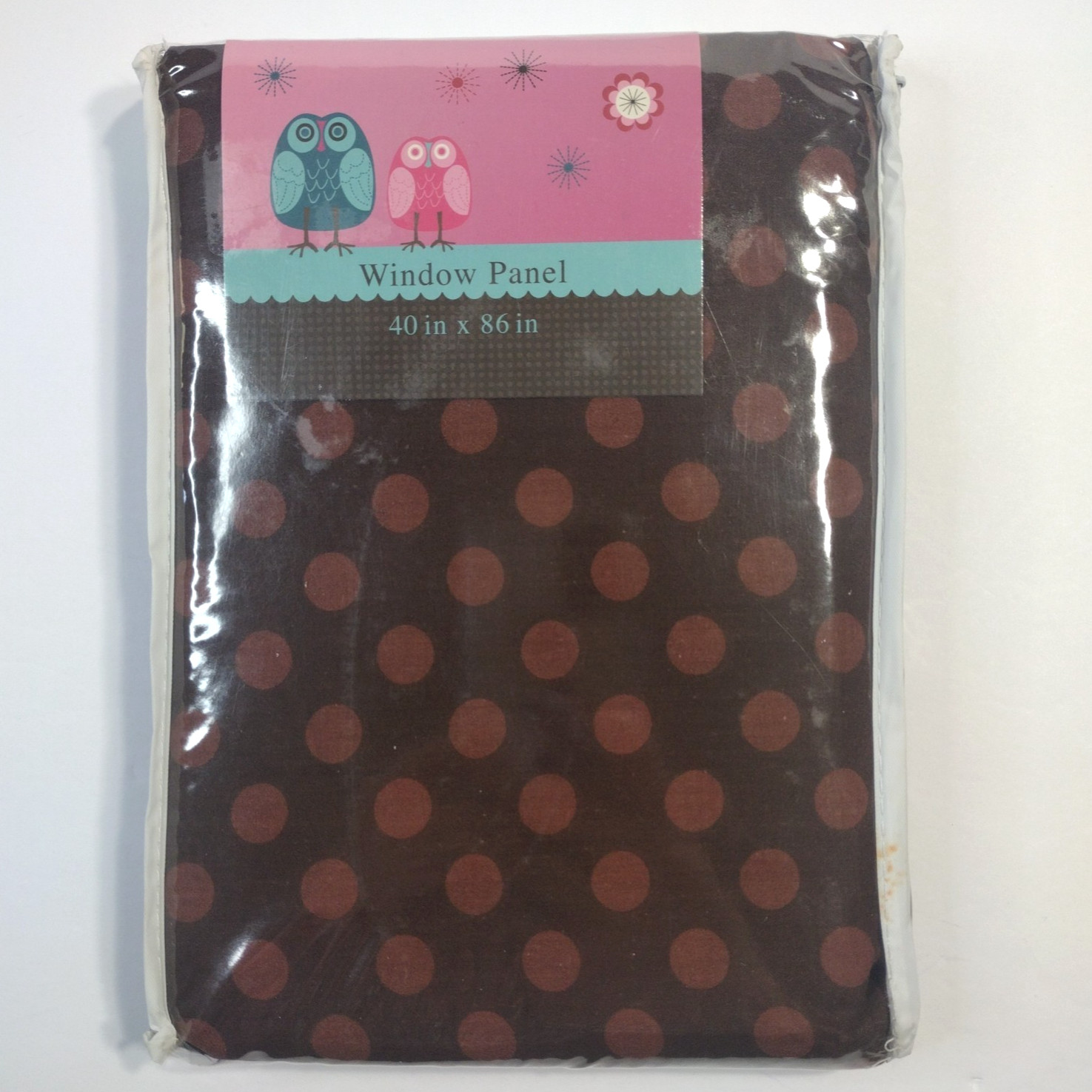 Window Panel 40″x86″ Owls Tab Top Flowers Brown Green Pink Curtain Girls Room
