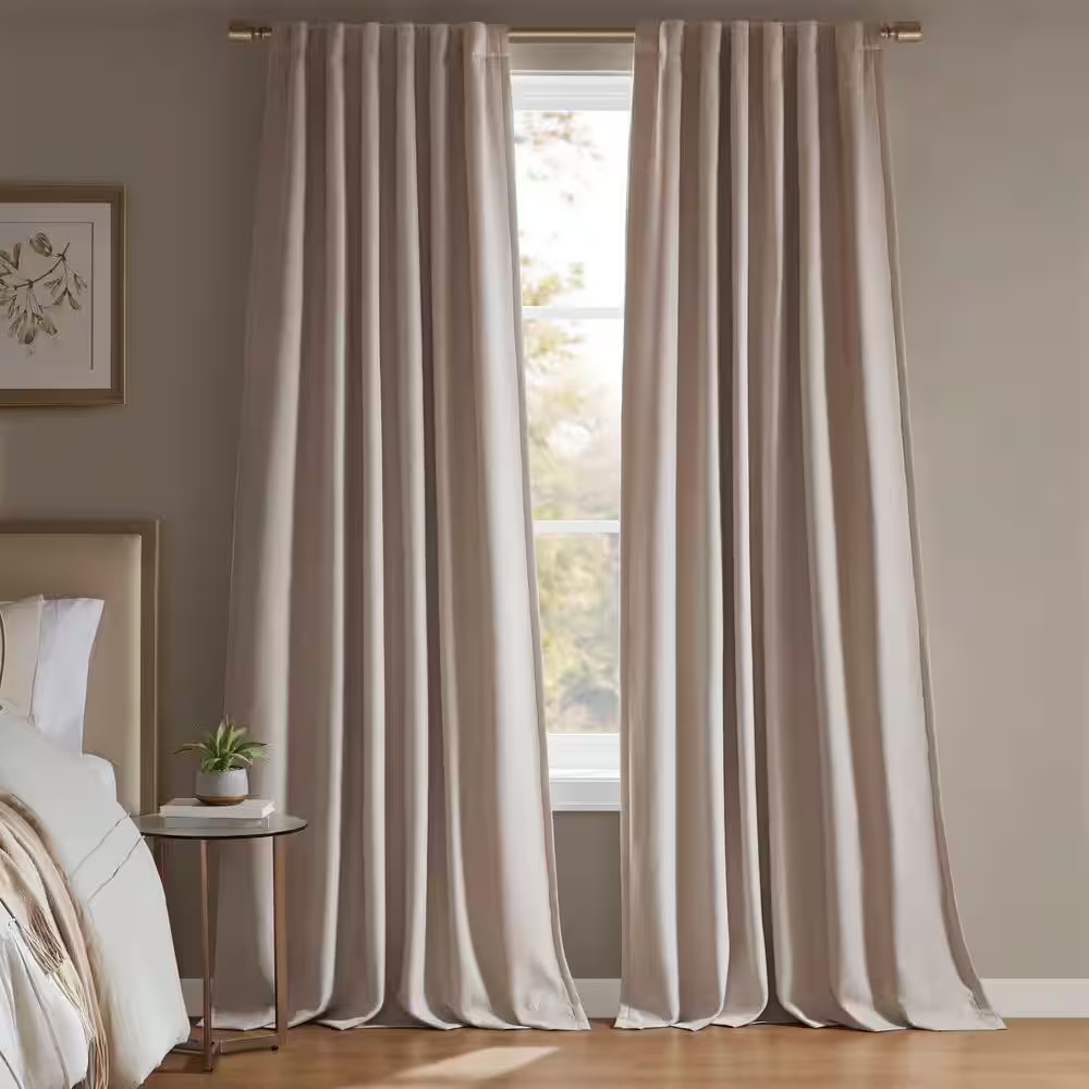 Karien Linen Polyester 52 In. W X 84 in L Room Darkening Curtain Panel Set of 2